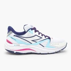 Diadora Women's Mythos Blushield Vortice 8 Running Shoe - White/Blueprint- Regular (B)