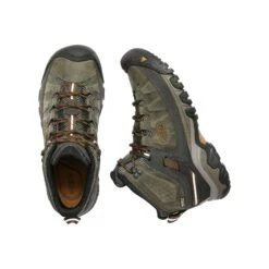 Keen Men's Targhee III Leather Mid Waterproof Hiking Boots - Black Olive/Golden Brown - Regular (D) -Sport Footwear Shop 1017787 PLD large