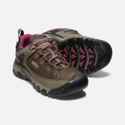 Keen Women's Targhee III Waterproof Hiking Shoe - Weiss/Boysenberry- Regular (B) -Sport Footwear Shop 1018177 PPS PDP