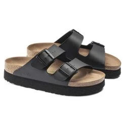 Birkenstock Arizona Platform Vegan - Birko Flor Black- Medium/Narrow -Sport Footwear Shop 1018520 pair