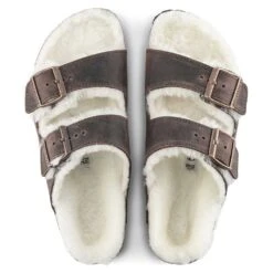 Birkenstock Arizona Shearling Sandal - Habana Natural- Medium/Narrow -Sport Footwear Shop 1021049 top