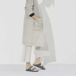 Birkenstock Arizona Shearling Sandals - Iron Natural- Medium/Narrow -Sport Footwear Shop 1021067 f look f