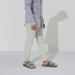 Birkenstock Arizona Shearling Sandals - Iron Natural- Medium/Narrow -Sport Footwear Shop 1021067 f look m