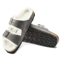 Birkenstock Arizona Shearling Sandals - Iron Natural- Medium/Narrow -Sport Footwear Shop 1021067 sole