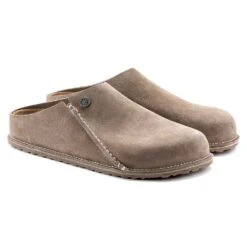 Birkenstock Women's Zermatt Suede Slipper - Gray Taupe - Medium/Narrow -Sport Footwear Shop 1021318 pair