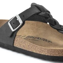 Birkenstock Gizeh Braid Suede Black Oil Leather- Regular/Wide -Sport Footwear Shop 1021349 detail 1