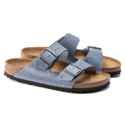 Birkenstock Arizona SFB Oil Leather Sandal - Dusty Blue - Regular/Wide -Sport Footwear Shop 1022477 pair
