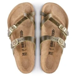 Birkenstock Women's Mayari Oiled Leather Sandal- Green Olive- Regular/Wide -Sport Footwear Shop 1023209 top