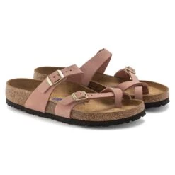 Birkenstock Women's Mayari NuBuck Soft Footbed - Old Rose- Regular/Wide -Sport Footwear Shop 1023964 pair