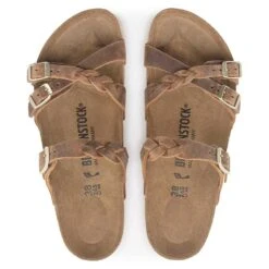 Birkenstock Women's Franca Oiled Leather Sandal - Cognac - Regular/Wide -Sport Footwear Shop 1024052 top