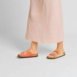 Birkenstock Women's Arizona Nubuck Sandal - Mars/Sandcastle - Regular (B) -Sport Footwear Shop 1025757 f look f