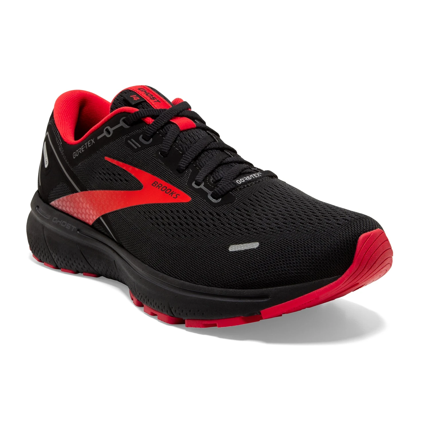 BROOKS Men's Ghost 14 GoreTEX Running Shoe - Black/Blackened Pearl/High Risk Red — Regular (D) 5 BROOKS Men's Ghost 14 GoreTEX Running Shoe - Black/Blackened Pearl/High Risk Red — Regular (D) - Image 3