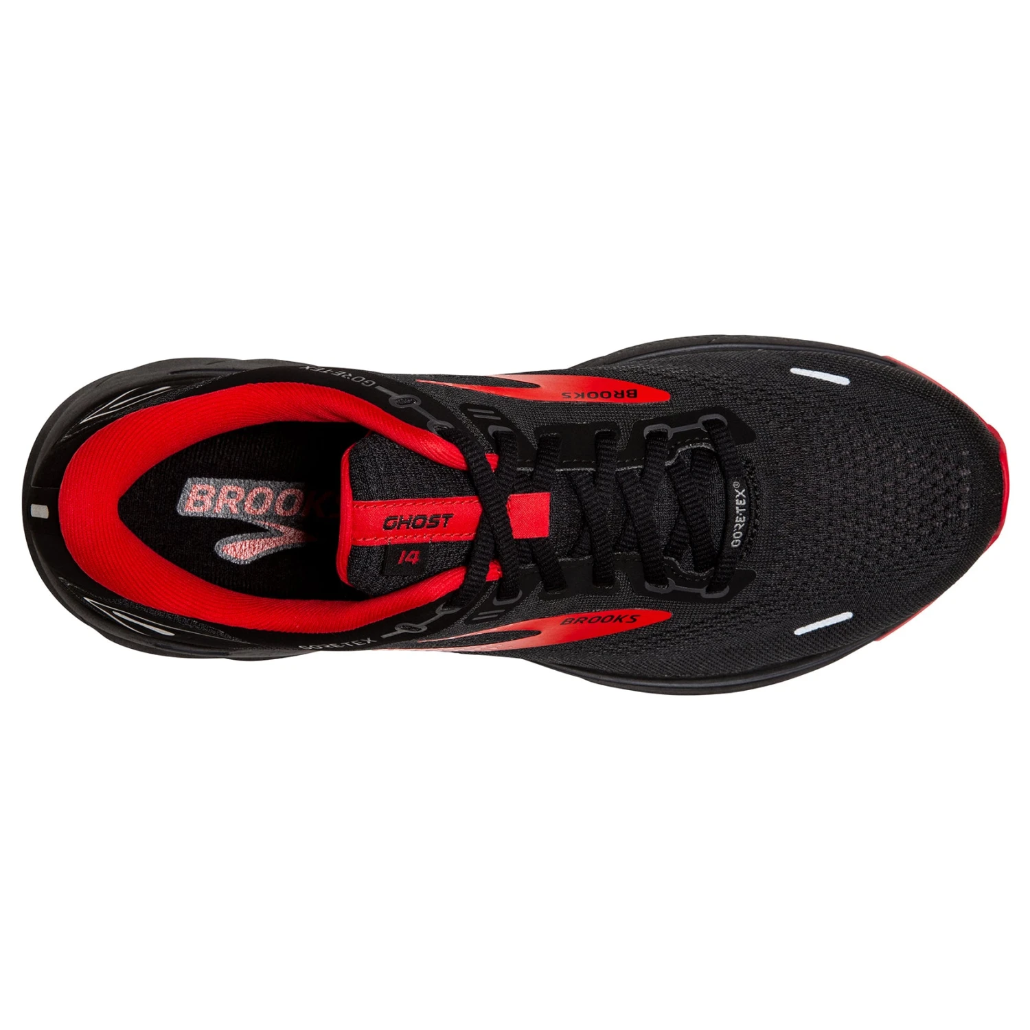 BROOKS Men's Ghost 14 GoreTEX Running Shoe - Black/Blackened Pearl/High Risk Red — Regular (D) 7 BROOKS Men's Ghost 14 GoreTEX Running Shoe - Black/Blackened Pearl/High Risk Red — Regular (D) - Image 5