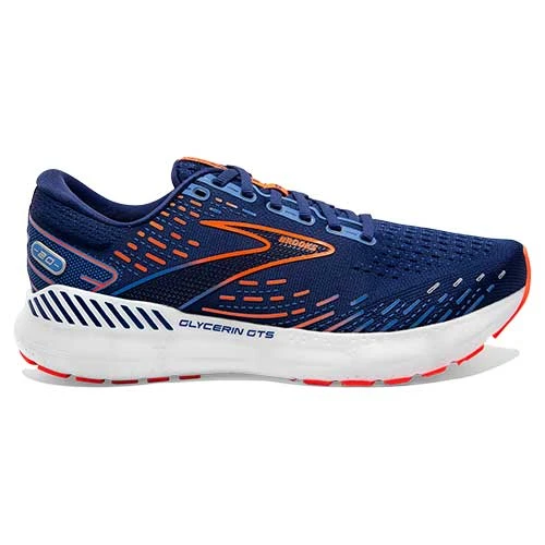 BROOKS Men's Glycerin GTS 20 Running Shoe - Blue Depths/Palace Blue/Orange - Wide (2E) 3 BROOKS Men's Glycerin GTS 20 Running Shoe - Blue Depths/Palace Blue/Orange - Wide (2E)