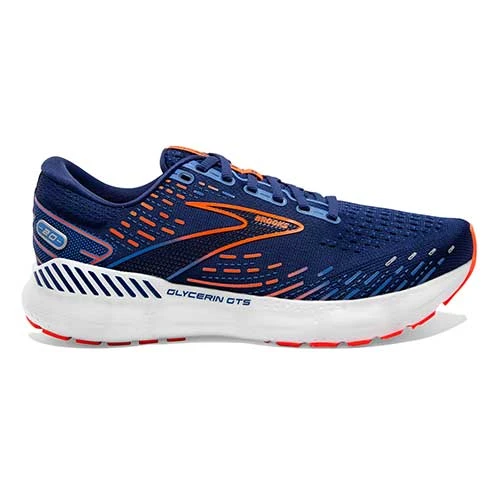 BROOKS Men's Glycerin GTS 20 Running Shoe - Blue Depths/Palace Blue/Orange - Regular (D) 3 BROOKS Men's Glycerin GTS 20 Running Shoe - Blue Depths/Palace Blue/Orange - Regular (D)