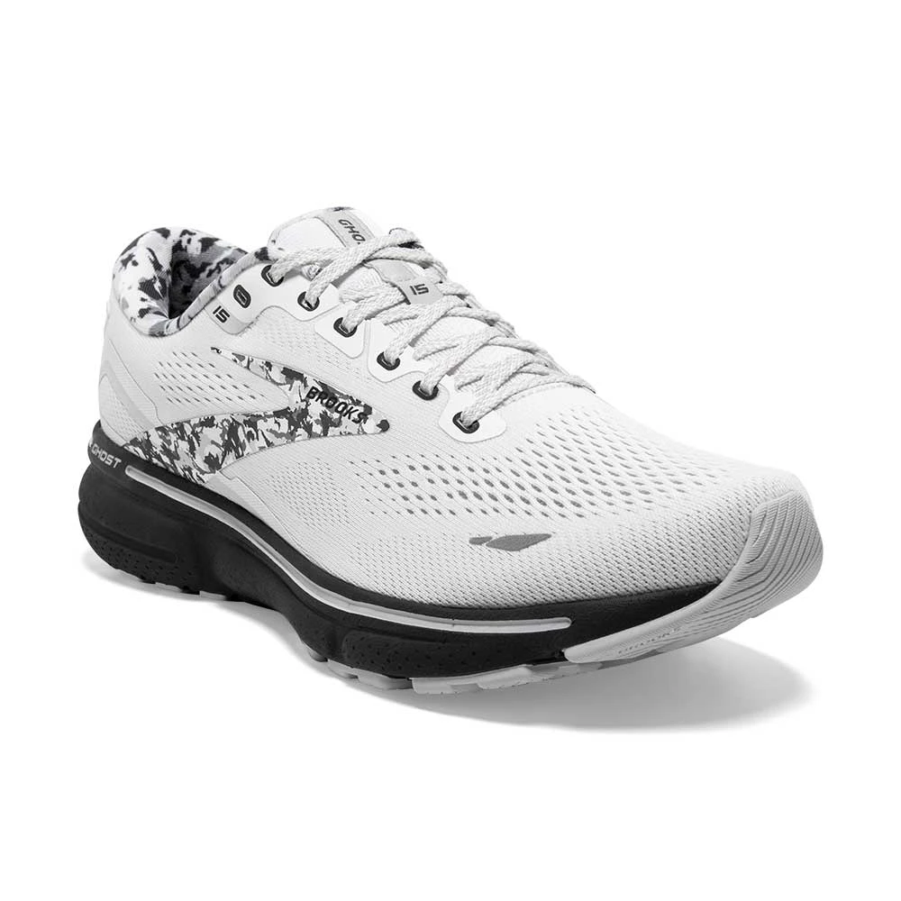 BROOKS Men's Ghost 15 Running Shoe- White/Ebony/Oyster 4 BROOKS Men's Ghost 15 Running Shoe- White/Ebony/Oyster - Image 2