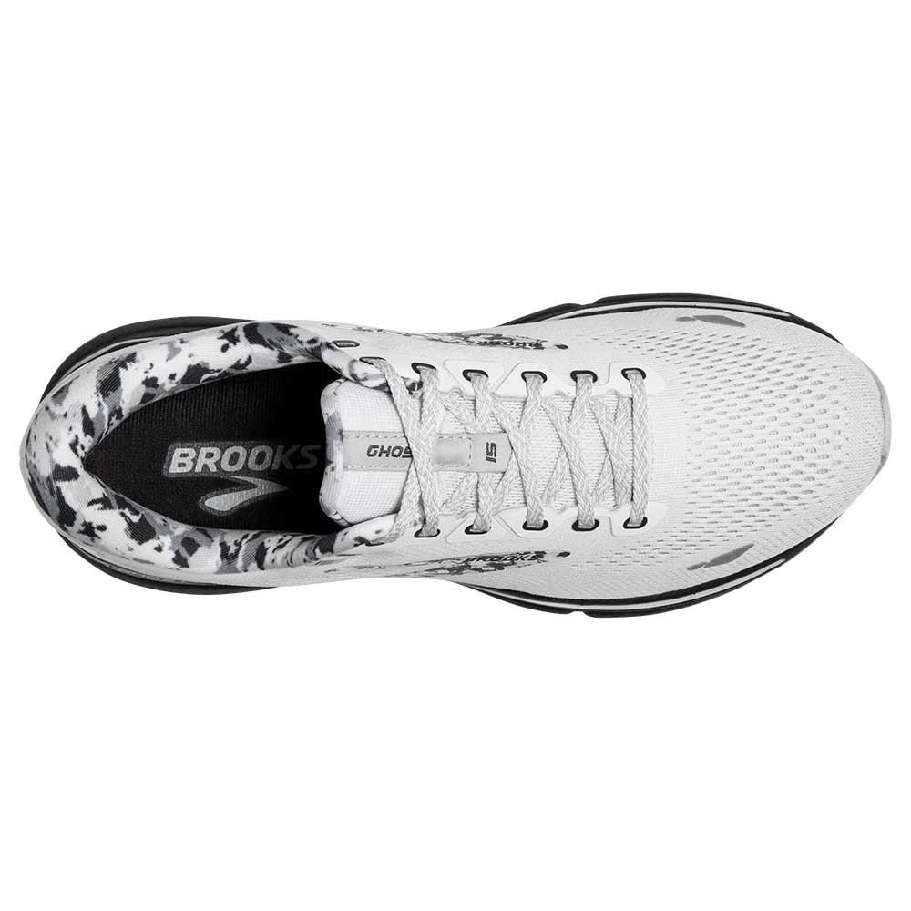 BROOKS Men's Ghost 15 Running Shoe- White/Ebony/Oyster 7 BROOKS Men's Ghost 15 Running Shoe- White/Ebony/Oyster - Image 5