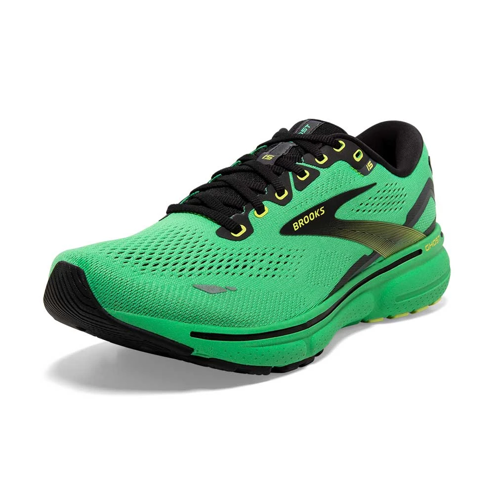 BROOKS Men's Ghost 15 Running Shoe- Green/Black/Sharp Green 7 BROOKS Men's Ghost 15 Running Shoe- Green/Black/Sharp Green - Image 5