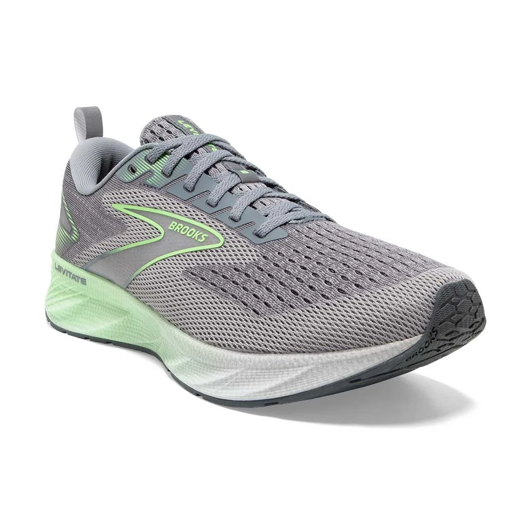 BROOKS Men's Levitate 6 Running Shoe- Primer Grey/Neon Green- Regular (D) 4 BROOKS Men's Levitate 6 Running Shoe- Primer Grey/Neon Green- Regular (D) - Image 2