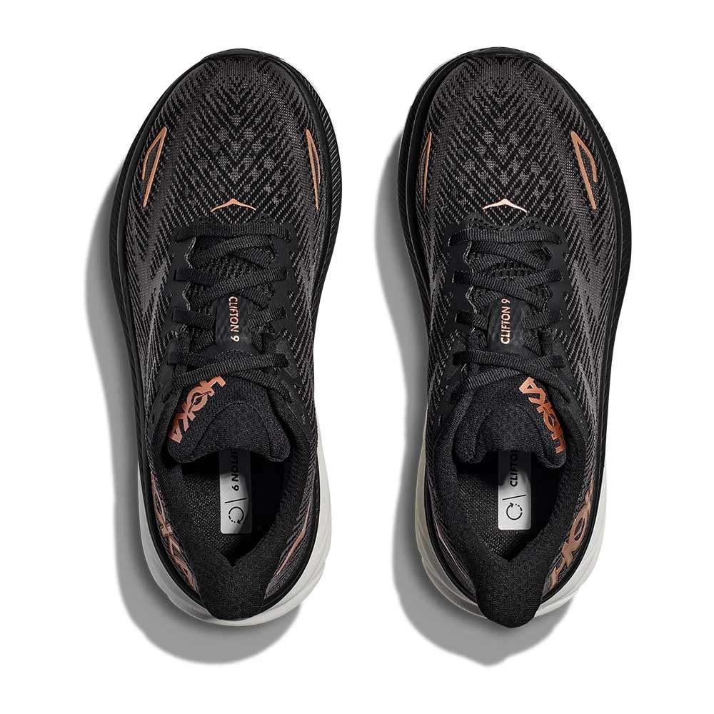 Hoka Women's Clifton 9 Running Shoe - Black/Copper - Wide (D) 8 Hoka Women's Clifton 9 Running Shoe - Black/Copper - Wide (D) - Image 6