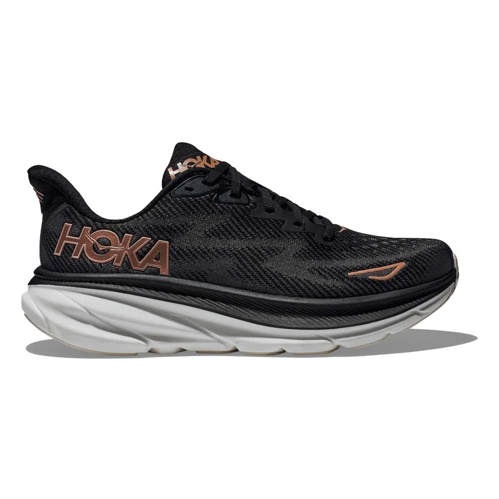Hoka Women's Clifton 9 Running Shoe - Black/Rose Gold - Wide (D) 3 Hoka Women's Clifton 9 Running Shoe - Black/Rose Gold - Wide (D)