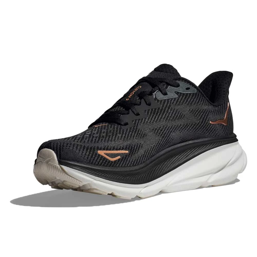 Hoka Women's Clifton 9 Running Shoe - Black/Rose Gold - Wide (D) 4 Hoka Women's Clifton 9 Running Shoe - Black/Rose Gold - Wide (D) - Image 2