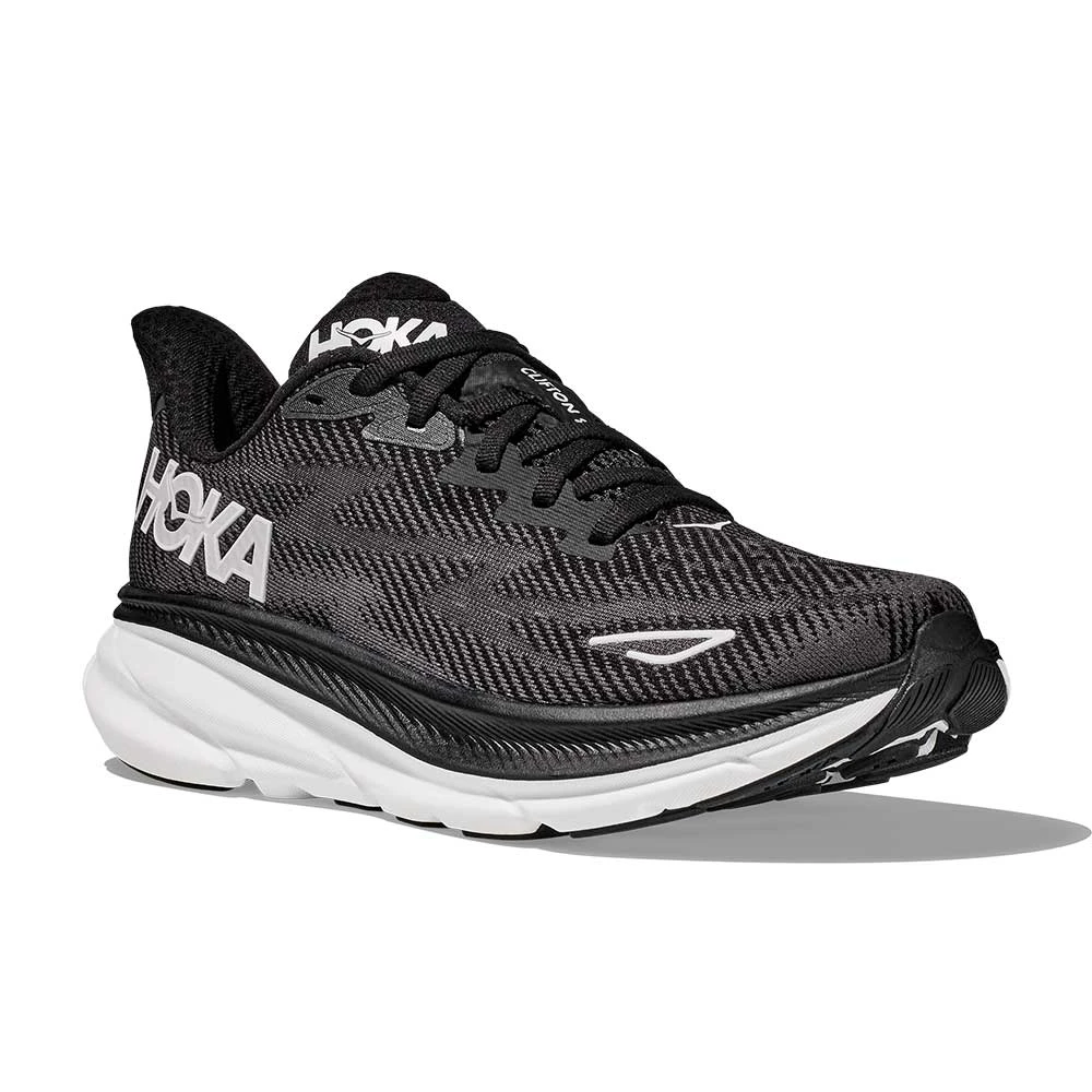 Hoka Women's Clifton 9 Running Shoe - Black/White - Wide (D) 4 Hoka Women's Clifton 9 Running Shoe - Black/White - Wide (D) - Image 2