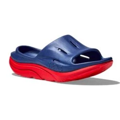 Hoka Unisex Ora Recovery Slide 3 - Bellwether Blue/Red Alert - Regular (D) -Sport Footwear Shop 1135061 BBRA 6