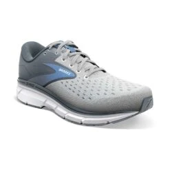 BROOKS Women's Dyad 11 Running Shoe- Grey/White/Blue - Wide (D) -Sport Footwear Shop 120312 065 A Dyad 11 bc3be288 5ba0 478d b583 41ea93a479ac