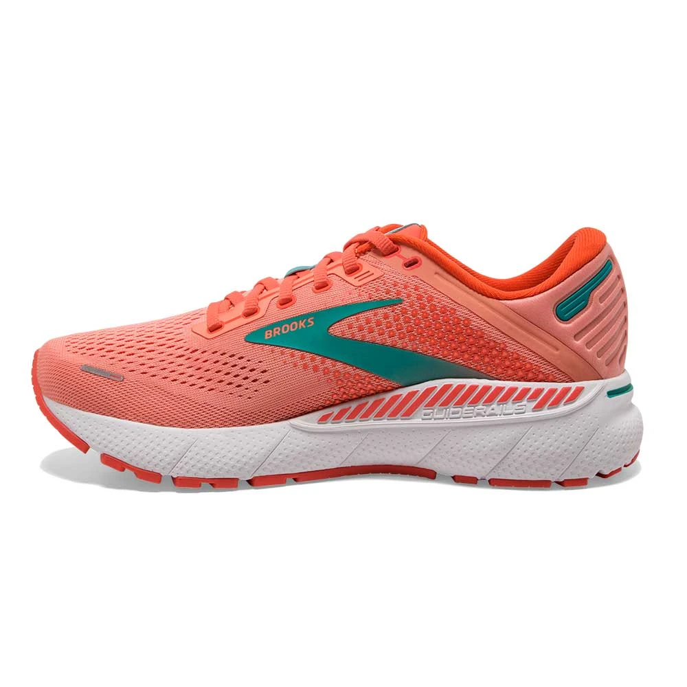 BROOKS Women's Adrenaline GTS 22 Running Shoe- Coral/Latigo Bay/White- Regular (B) 5 BROOKS Women's Adrenaline GTS 22 Running Shoe- Coral/Latigo Bay/White- Regular (B) - Image 3