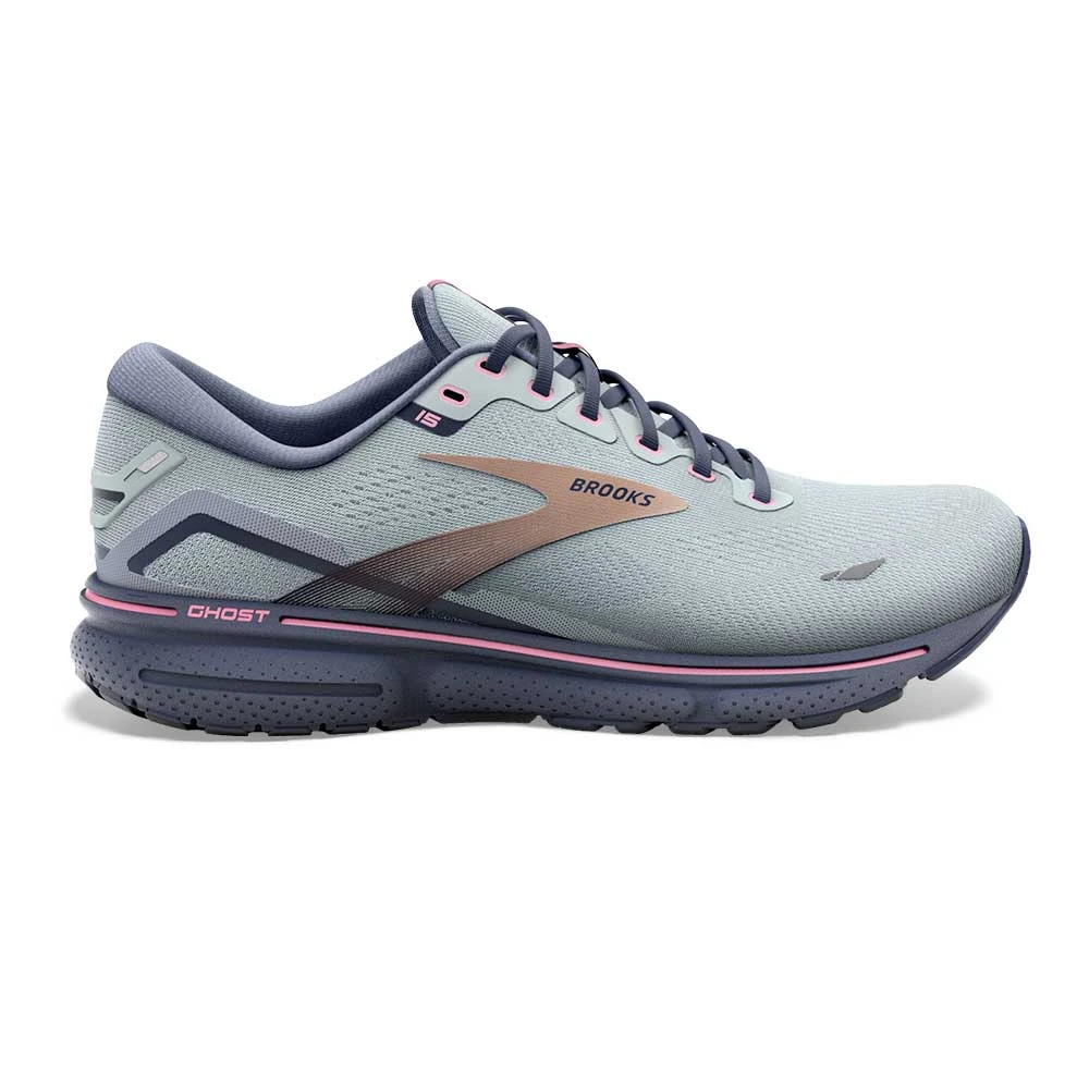 BROOKS Women's Ghost 15 Running Shoe - Spa Blue/Neo Pink/ Copper- Regular (B) 3 BROOKS Women's Ghost 15 Running Shoe - Spa Blue/Neo Pink/ Copper- Regular (B)