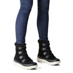 Sorel Women's Explorer II Joan Faux Fur Boot - Black/Fawn - Regular (B) -Sport Footwear Shop 1951631 010 a9