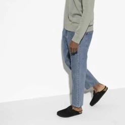 Birkenstock Boston Shearling Black Suede Leather- Regular/Wide -Sport Footwear Shop 259883 f look m 1