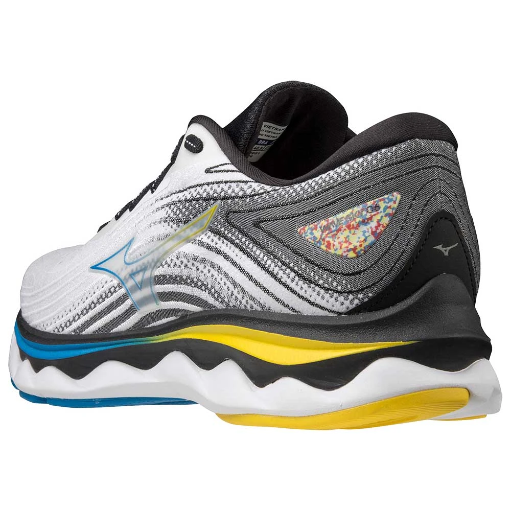 Mizuno Men's Wave Sky 6 Running Shoe - White/Cyber Yellow - Regular (D) 6 Mizuno Men's Wave Sky 6 Running Shoe - White/Cyber Yellow - Regular (D) - Image 4