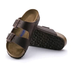 Birkenstock Arizona Soft Footbed Habana Dark Brown Oiled Leather Sandal- Regular/Wide -Sport Footwear Shop 452761 sole