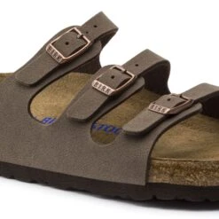 Birkenstock Women's Florida Soft Footbed Mocha Birko-Flor Nubuck Sandal- Regular/Wide -Sport Footwear Shop 53881 detail 1