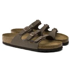 Birkenstock Women's Florida Soft Footbed Mocha Birko-Flor Nubuck Sandal- Regular/Wide -Sport Footwear Shop 53881 pair