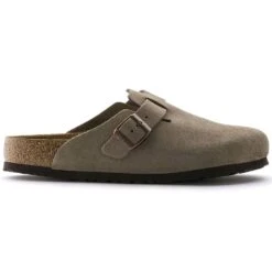 Birkenstock Boston Soft Footbed Taupe Suede- Regular/Wide -Sport Footwear Shop 560771 side bost tau