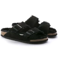 Birkenstock Arizona Shearling Sandal - Black - Regular/Wide -Sport Footwear Shop 752663 pair