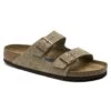 Birkenstock Arizona Soft Footbed Taupe Suede Leather Sandal - Taupe- Regular/Wide -Sport Footwear Shop 951303