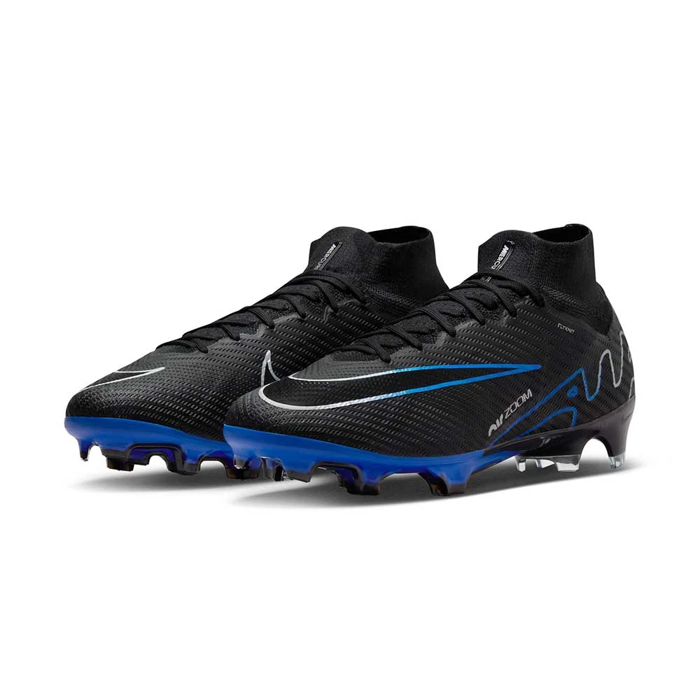 Nike Zoom Mercurial Superfly 9 Elite FG Soccer Cleat - Black/Chrome-Hyper Royal- Regular (D) 5 Nike Zoom Mercurial Superfly 9 Elite FG Soccer Cleat - Black/Chrome-Hyper Royal- Regular (D) - Image 3