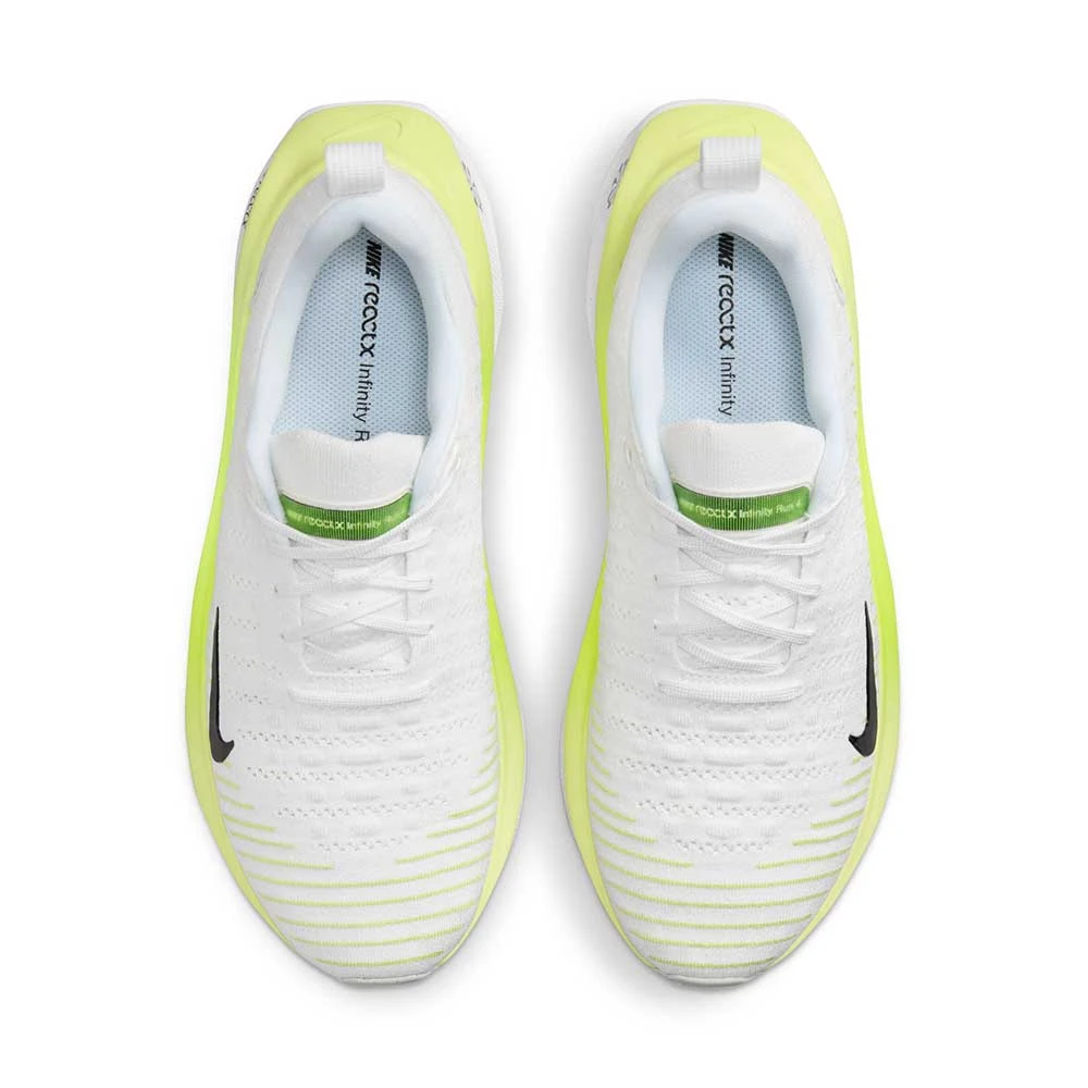 Men's Nike React Infinity Run Flyknit 4 Running Shoe- White/Light Lemon Twist/Volt/Black- Regular (B) 6 Men's Nike React Infinity Run Flyknit 4 Running Shoe- White/Light Lemon Twist/Volt/Black- Regular (B) - Image 4