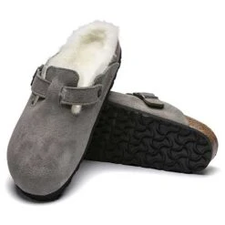 Birkenstock Boston Shearling - Stone - Regular/Wide -Sport Footwear Shop BostonShearling Stone 2