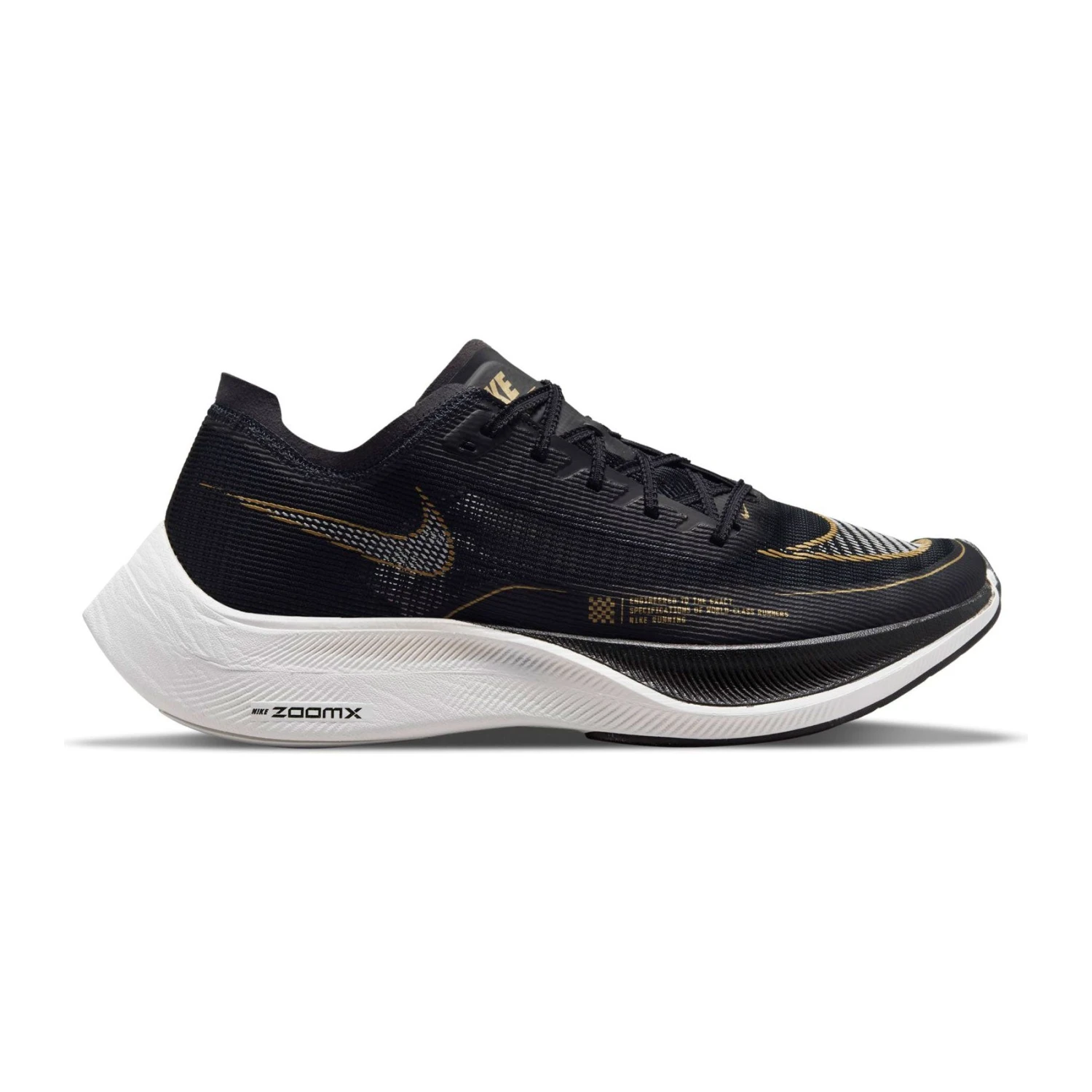 Nike Men's ZoomX Vaporfly Next % 2 Racing Shoe - Black/White/Metallic Gold Coin - Regular (D) 3 Nike Men's ZoomX Vaporfly Next % 2 Racing Shoe - Black/White/Metallic Gold Coin - Regular (D)