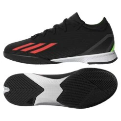 ADIDAS JR X Speedportal .3 IN Soccer Shoe - Core Black/Solar Red/Team Solar Green - Regular (D) -Sport Footwear Shop HR1792