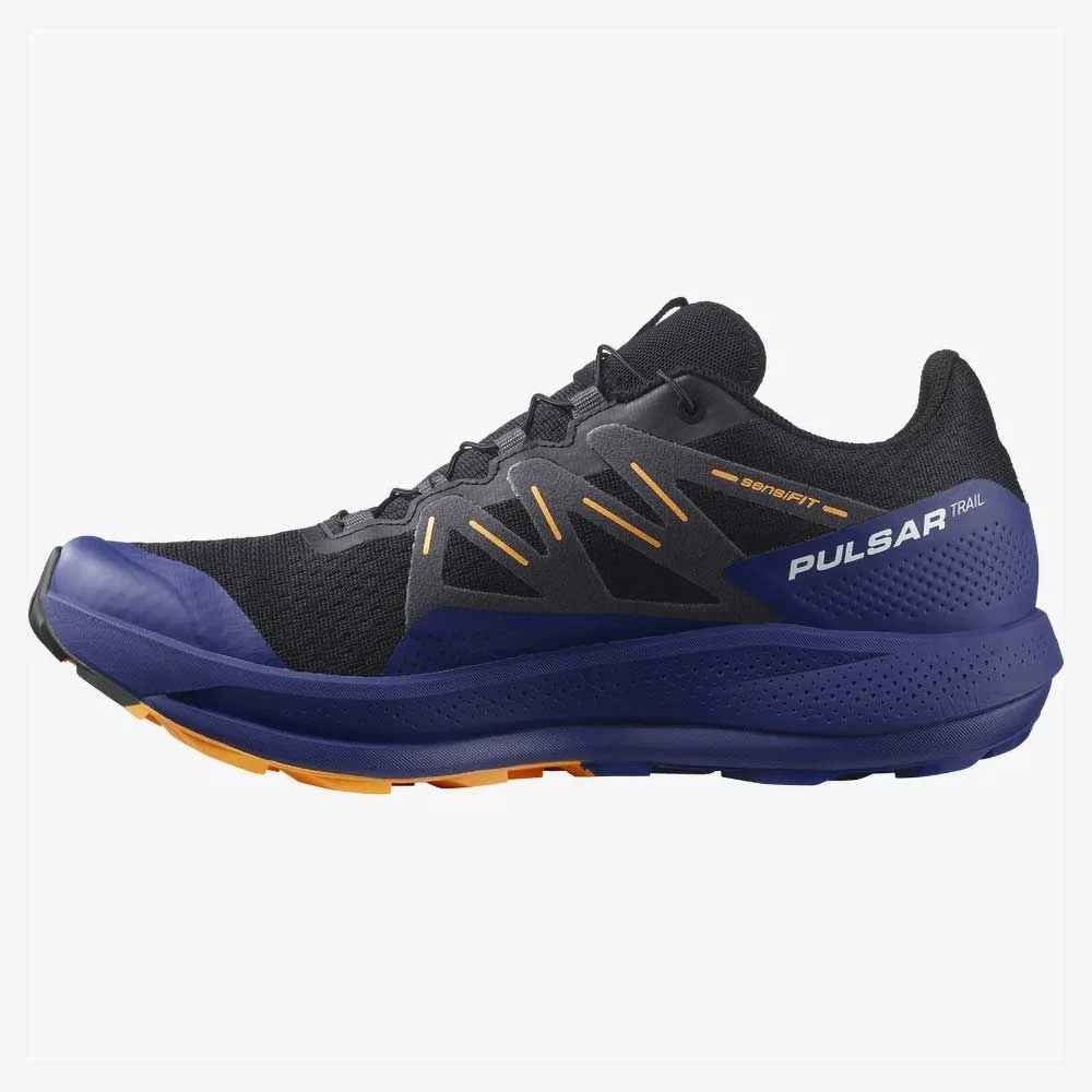 Salomon Men's Pulsar Trail Shoe - Black/Clematis Blue/Blazing Orange- Regular (D) 6 Salomon Men's Pulsar Trail Shoe - Black/Clematis Blue/Blazing Orange- Regular (D) - Image 4