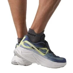 Salomon Men's Aero Glide Running Shoe- Blue Ashes/Dark Sapphire/Sunny Lime- Regular (D) -Sport Footwear Shop L47049200 da77c4d346a21a8823a93fe4aa5dd610