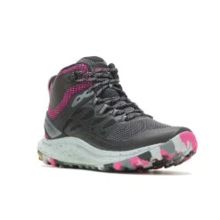 Merrell Women's Antora 3 Mid Waterproof Boot - Black/Fuchsia - Regular (B) 13 Merrell Women's Antora 3 Mid Waterproof Boot - Black/Fuchsia - Regular (B) -Sport Footwear Shop MRLW J067582 WHT 020722 S23 045