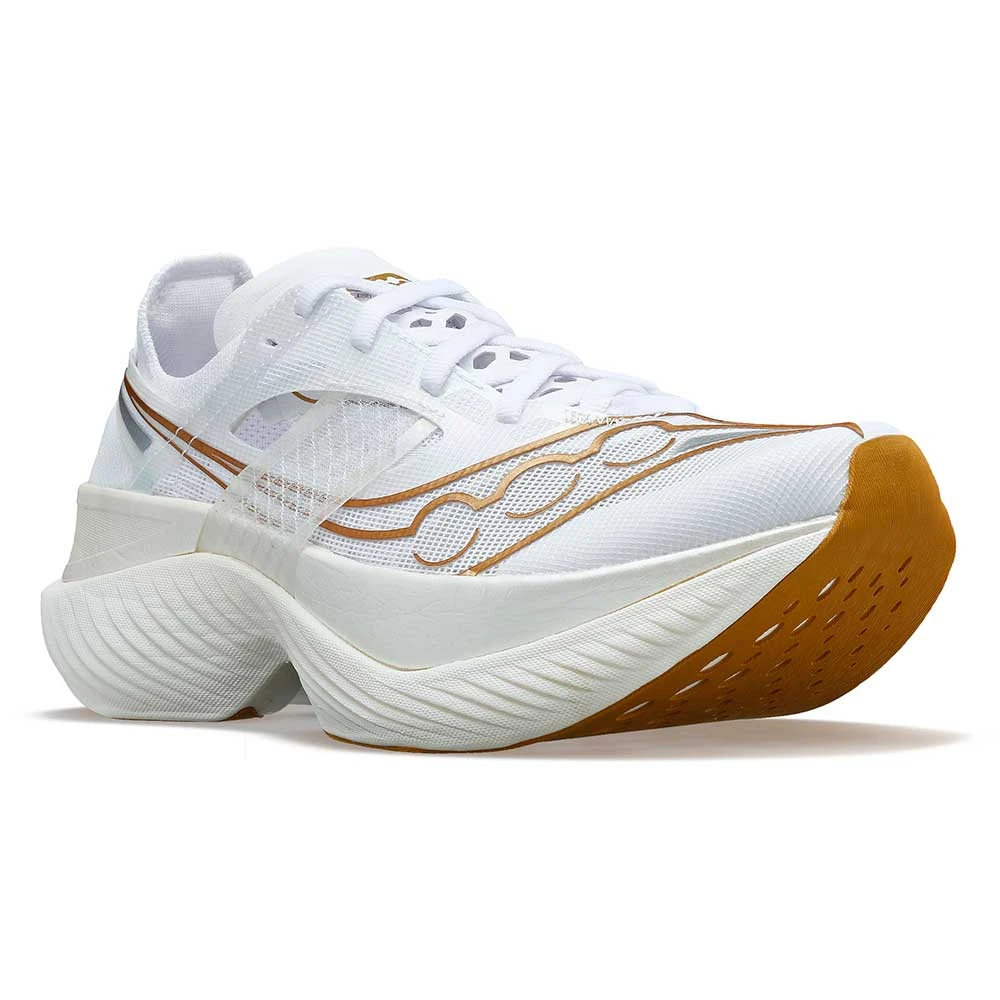Saucony Women's Endorphin Elite Running Shoe- White/Gold- Regular (B) 4 Saucony Women's Endorphin Elite Running Shoe- White/Gold- Regular (B) - Image 2