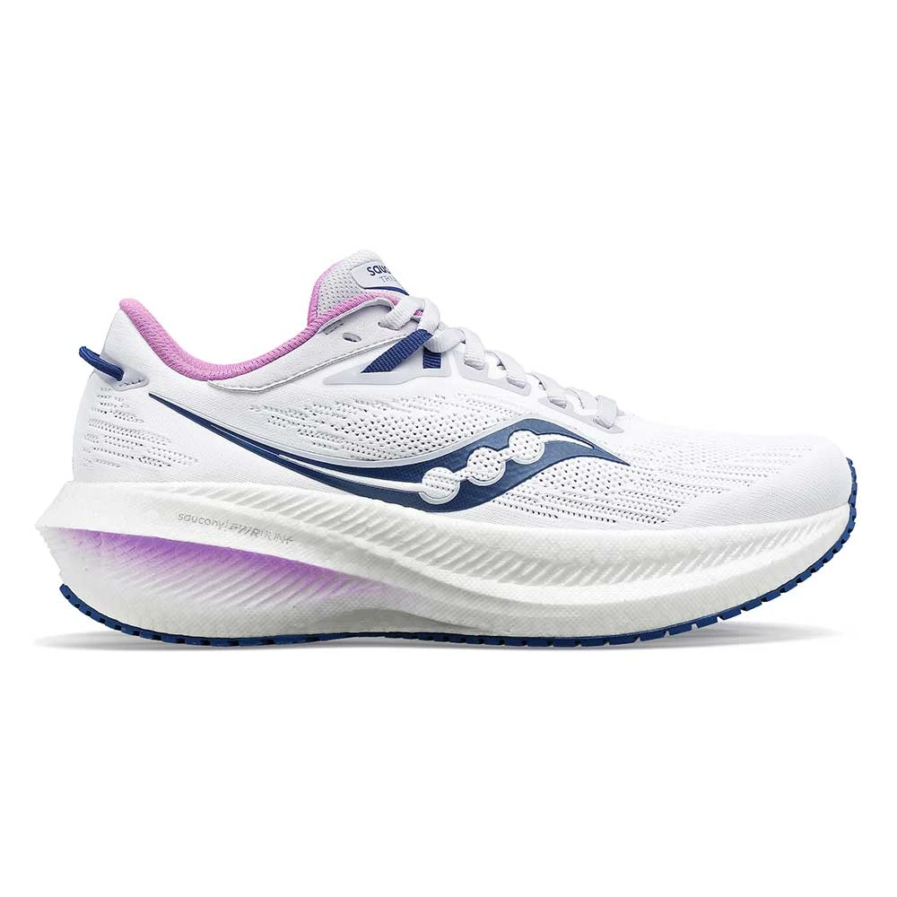 Saucony Women's Triumph 21 Running Shoe - White/Indigo - Regular (B) 3 Saucony Women's Triumph 21 Running Shoe - White/Indigo - Regular (B)